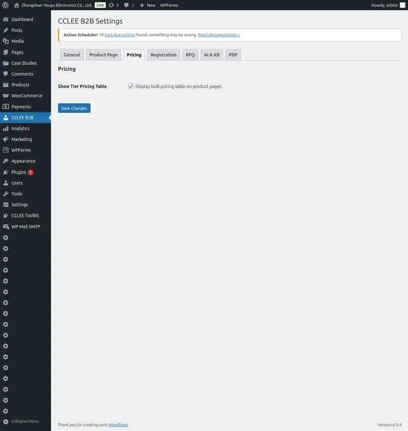 Pricing Settings Overview