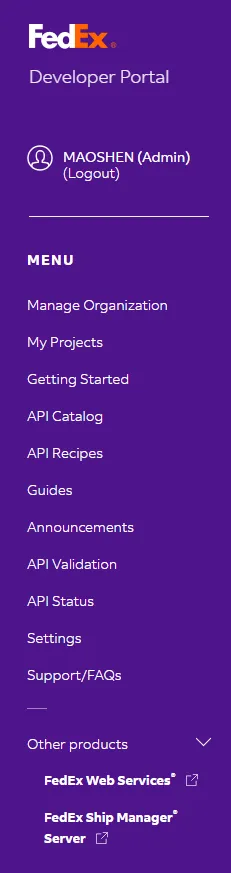 API Menu