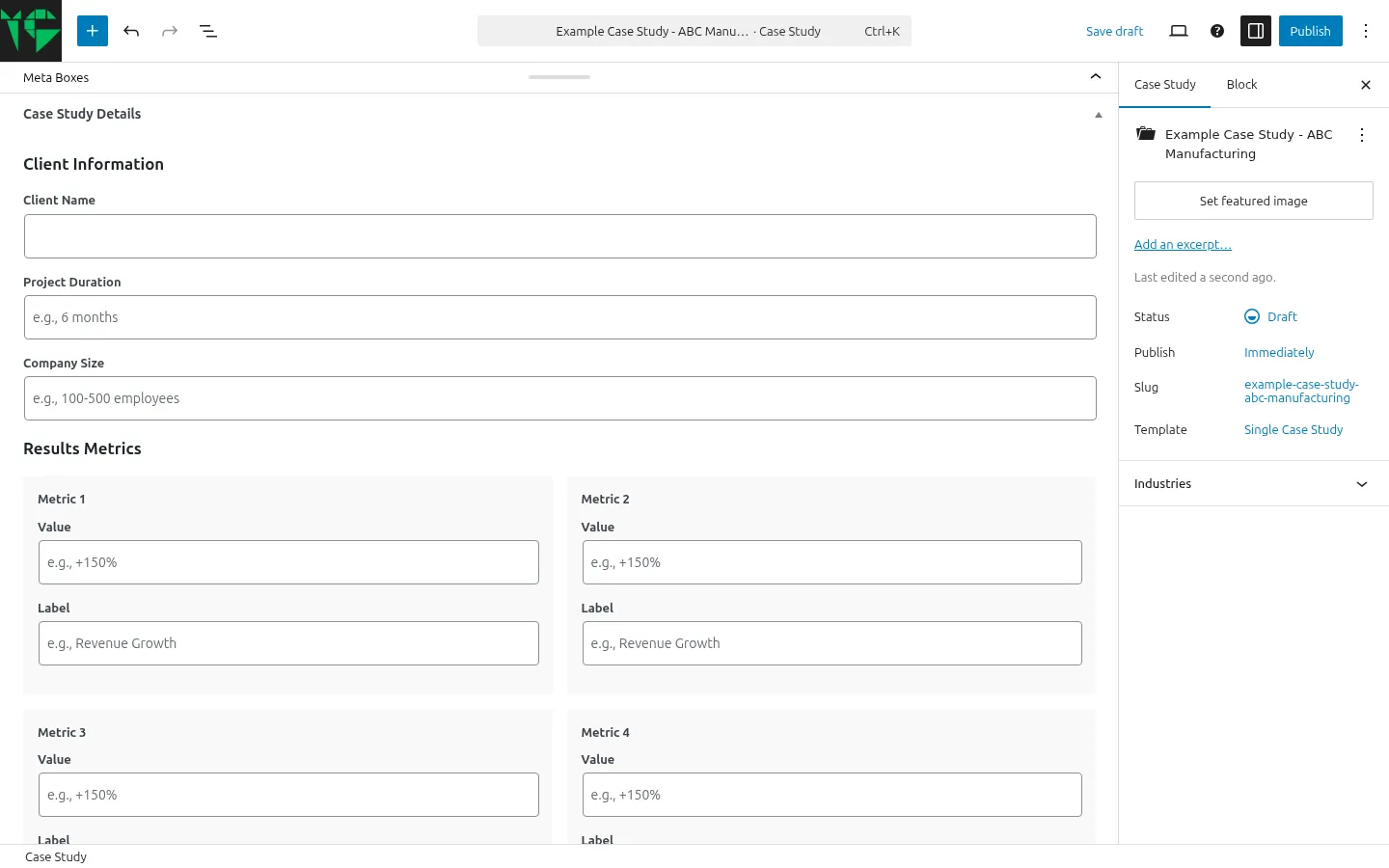 New case study editor