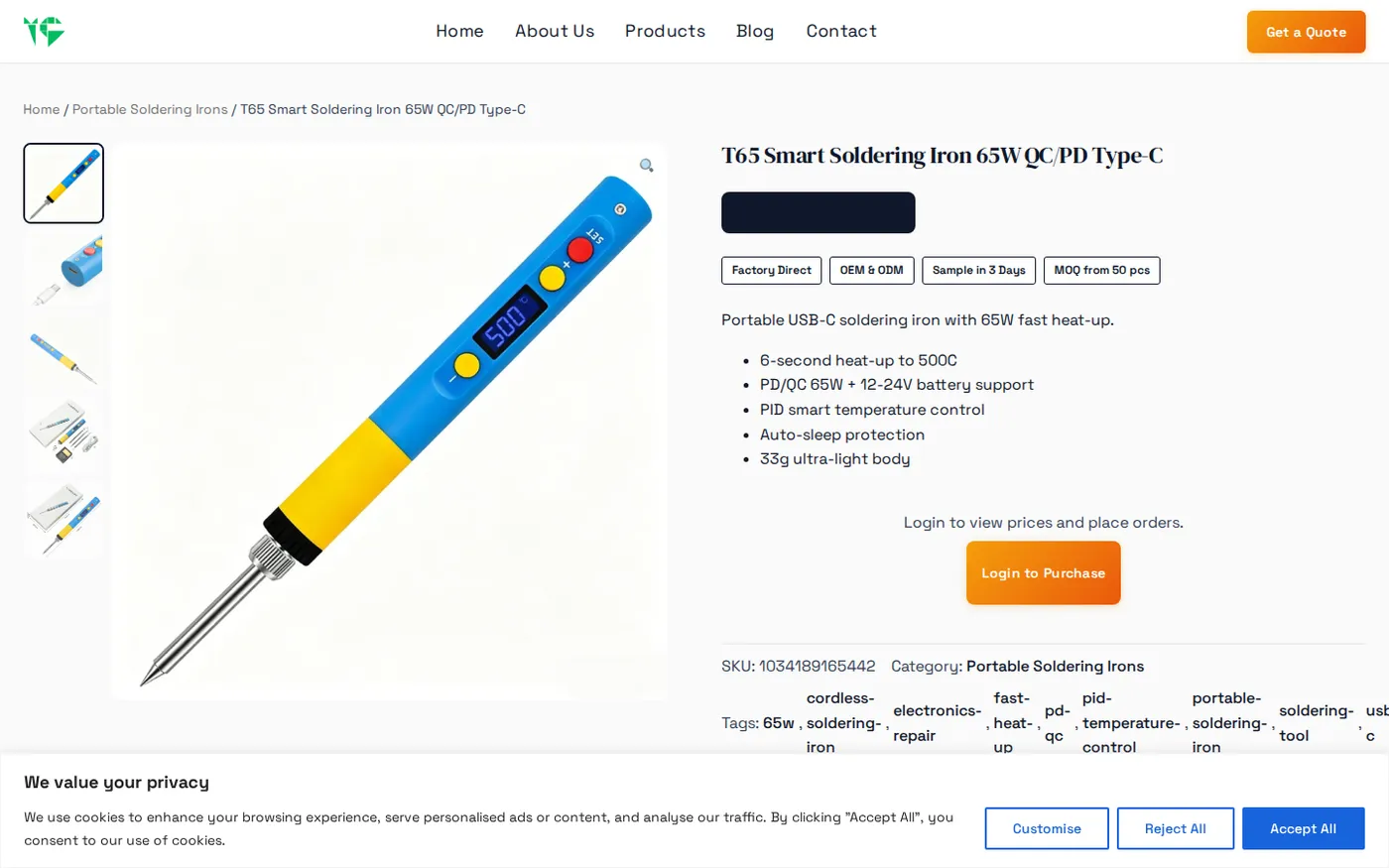 Product page Schema example