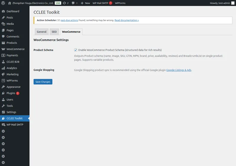 WooCommerce settings overview